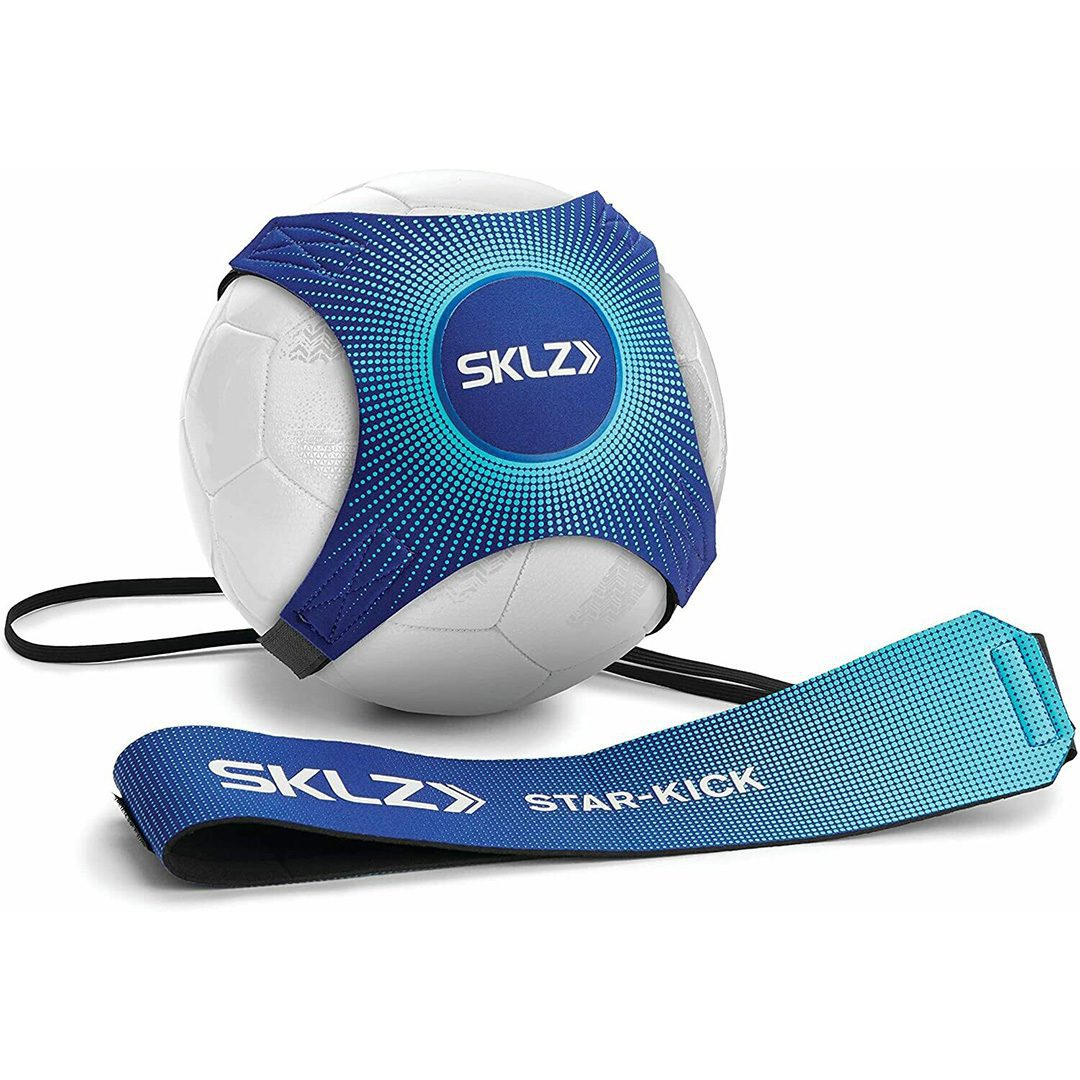 SKLZ StarKick Hands Free Solo Soccer Trainer- Fits Ball | White / Blue / Black