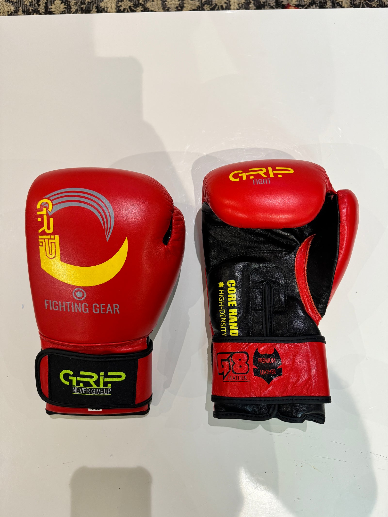 Grip Boxing Gloves | G8 Genuine Cowhide Leather Pro | Red