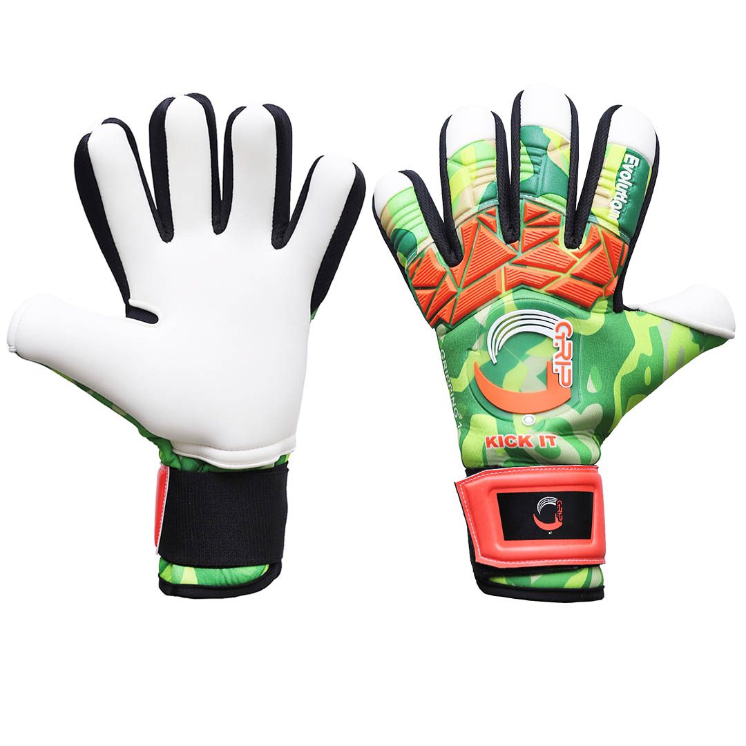 Grip Goal Keeper Glove Evolution | Gripping One | Camo-Orange-Lime-Green