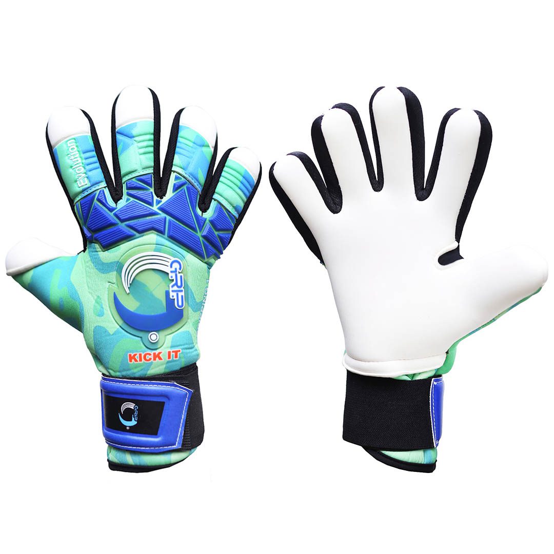 Grip Goal Keeper Glove Evolution | Gripping One | Camo-Sky-Lime-Green