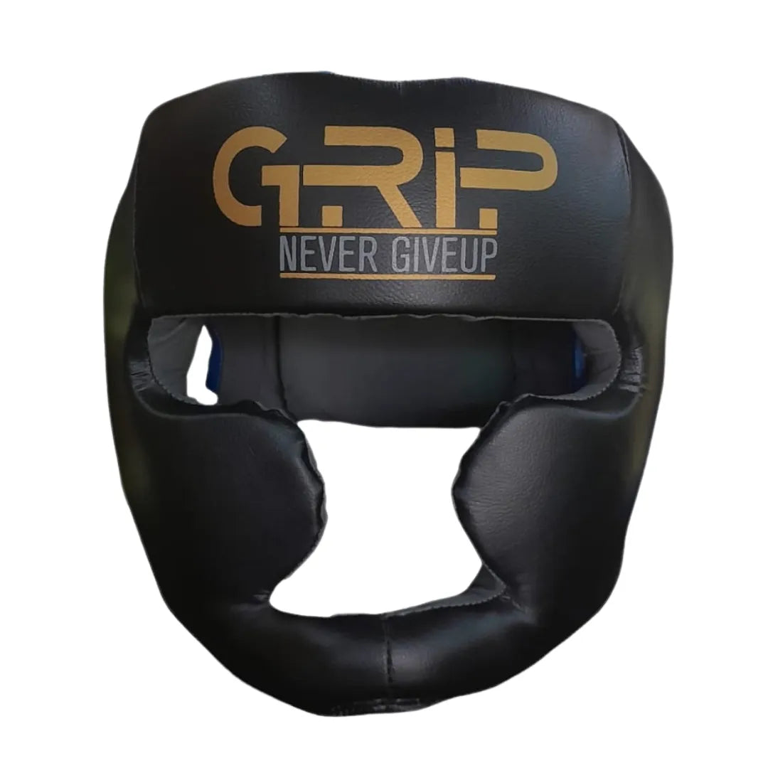 Grip FS Boxing Head Guard | Vinyal Leather Material | Black