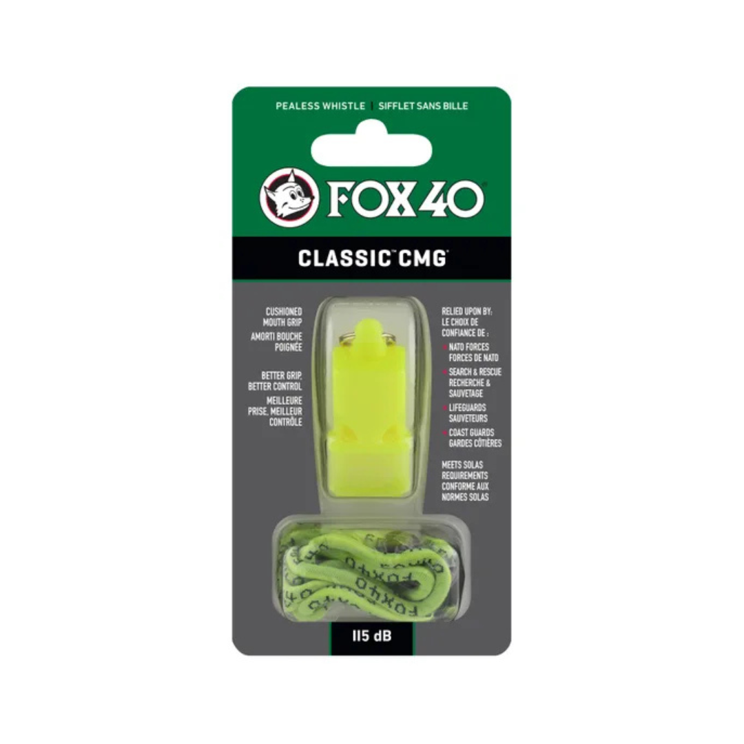 Fox 40 Classic CMG and Neck Lanyard Whistle | Standard | Yellow