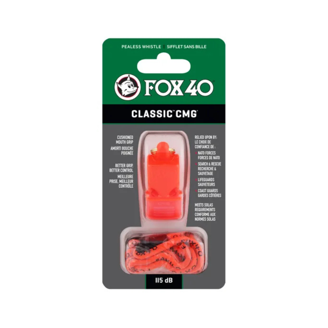 Fox 40 Classic CMG and Neck Lanyard Whistle | Standard | Orange