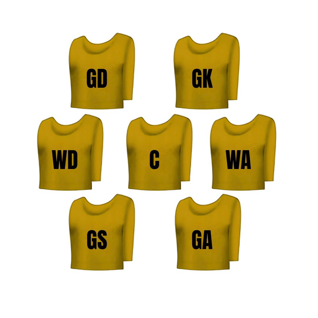 Grip NetBall Bibs | Set of 7 | Yellow