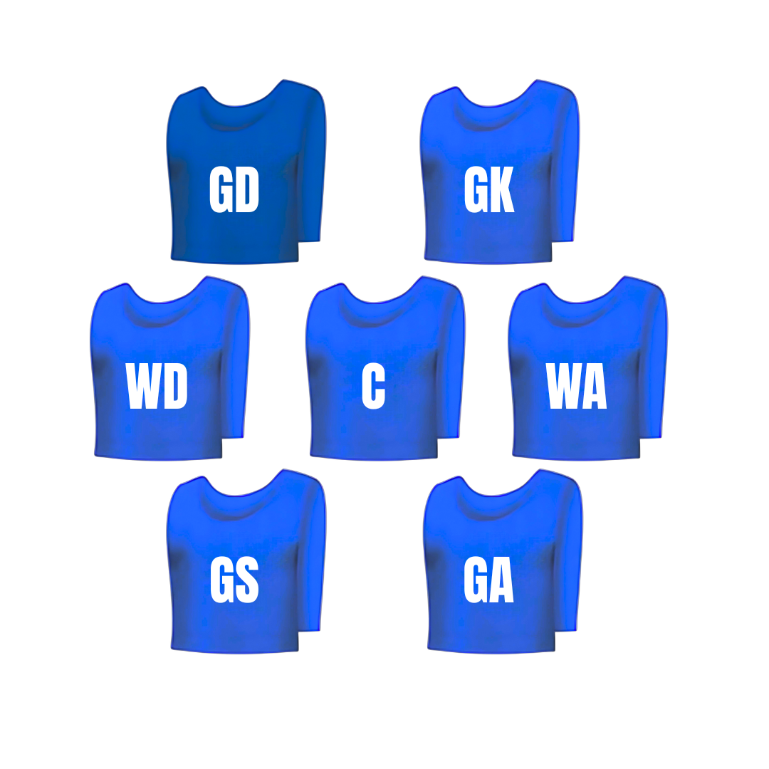 Grip NetBall Bibs | Set of 7 | Blue