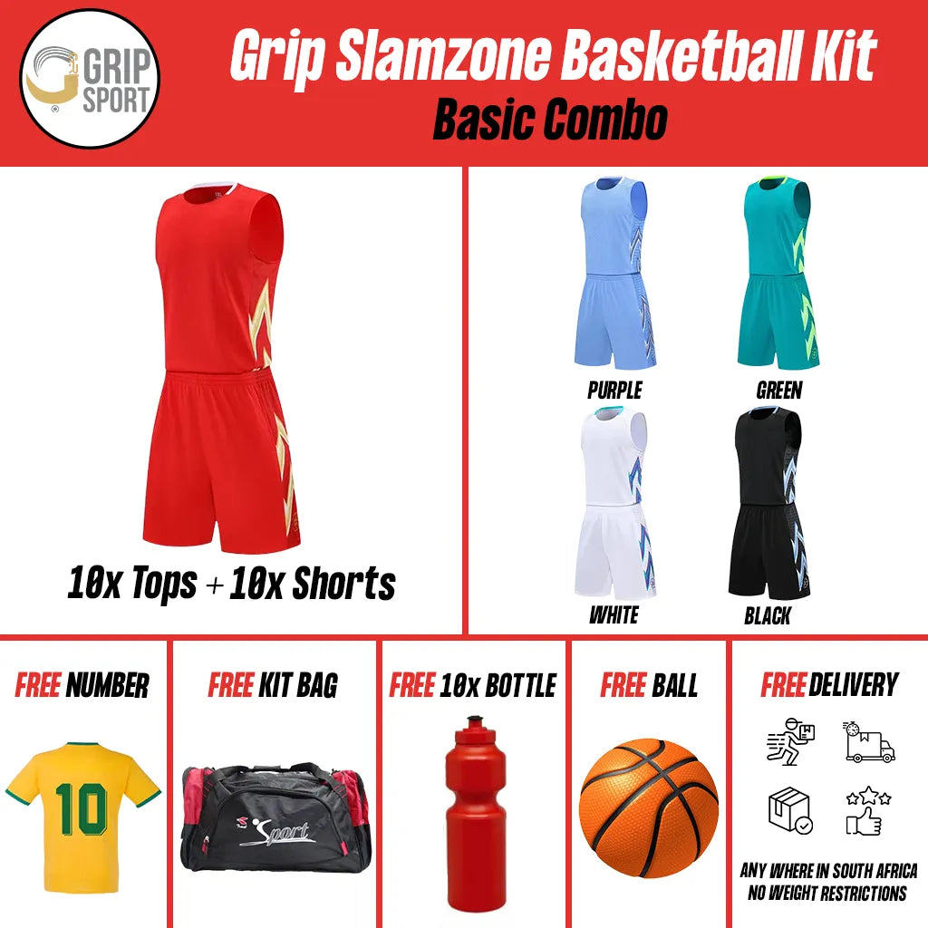 Grip Slamzone | Basketball Kit | Red | Senior
