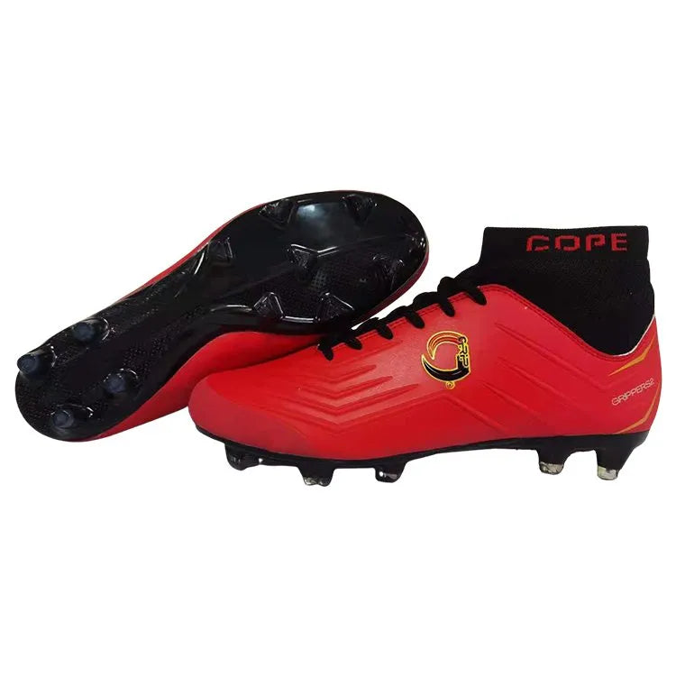 Grip Bull Socks Soccer Boots | Red/ Black