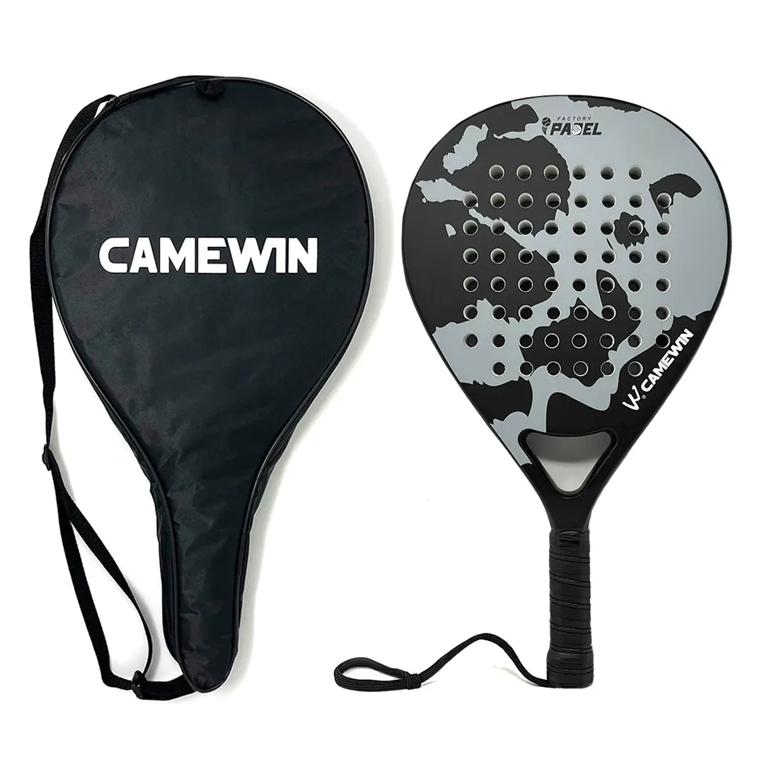 Camewin Padel Racket | 4003 | 38mm | With Bag Cover | Black / Grey