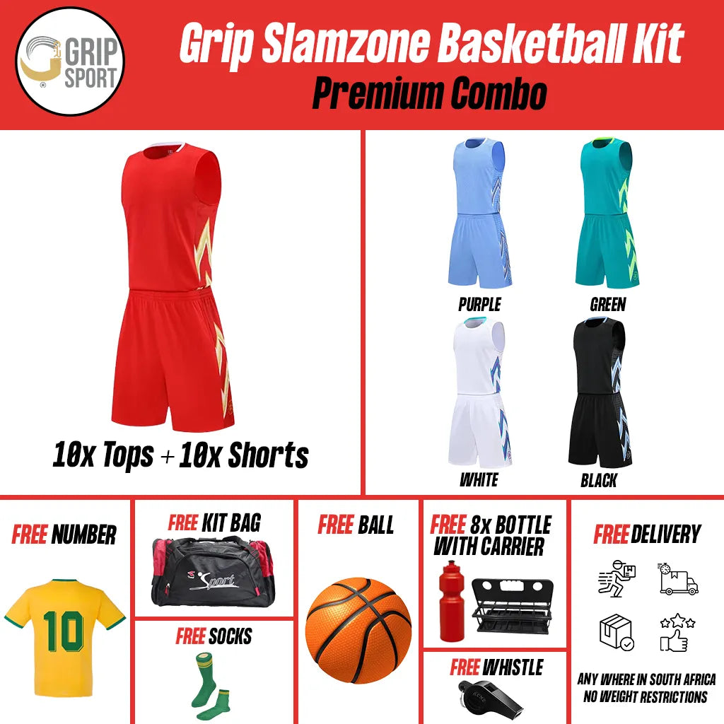 Grip Slamzone | Basketball Kit | Red | Senior