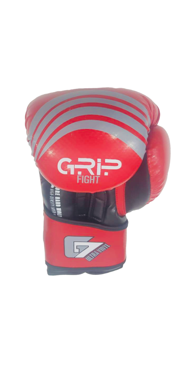 Grip Boxing Gloves | G7 Supreme Synthetic Vinyl | Red