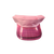 A pink reusable water bottle with a folded light pink fabric cover or sleeve resting on top, shown against a plain white background.