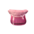 A pink reusable water bottle with a folded light pink fabric cover or sleeve resting on top, shown against a plain white background.