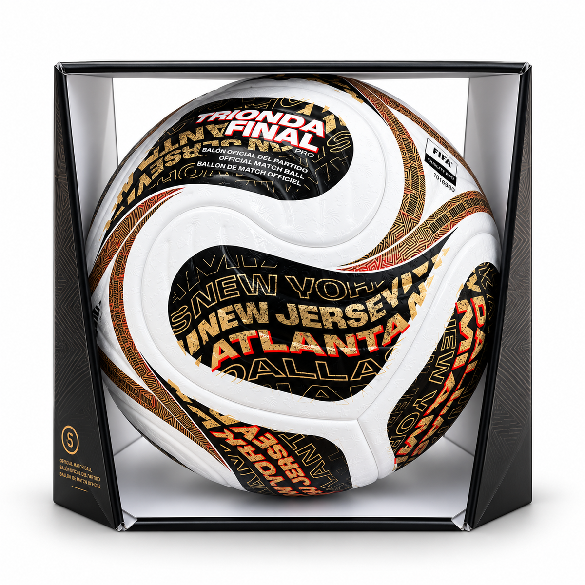 Trionda Final Pro WC26 Football – Premium Black & Gold Design