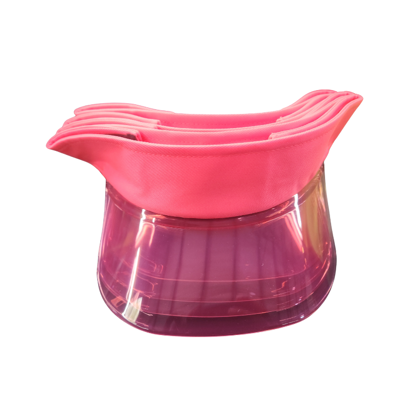 A pink plastic pitcher with a translucent purple-pink base, shown on a plain white background.