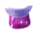 A translucent purple plastic visor hat with a light purple fabric sun shield on top, shown on a plain white background.