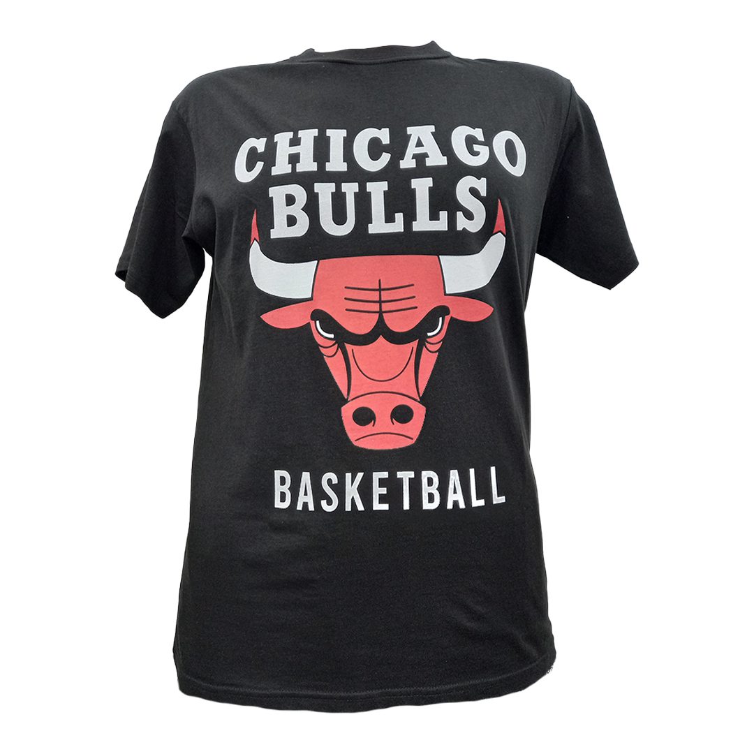 NBA Chicaco Bulls – Straight HEM Printed T-Shirt | Black