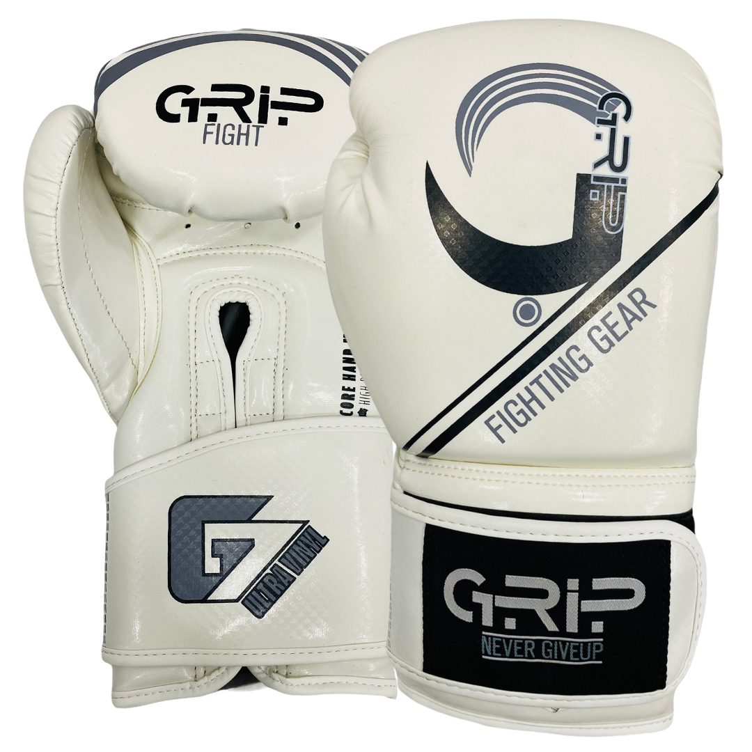 Grip FS Boxing Gloves | G7 Supreme Vinyal | White