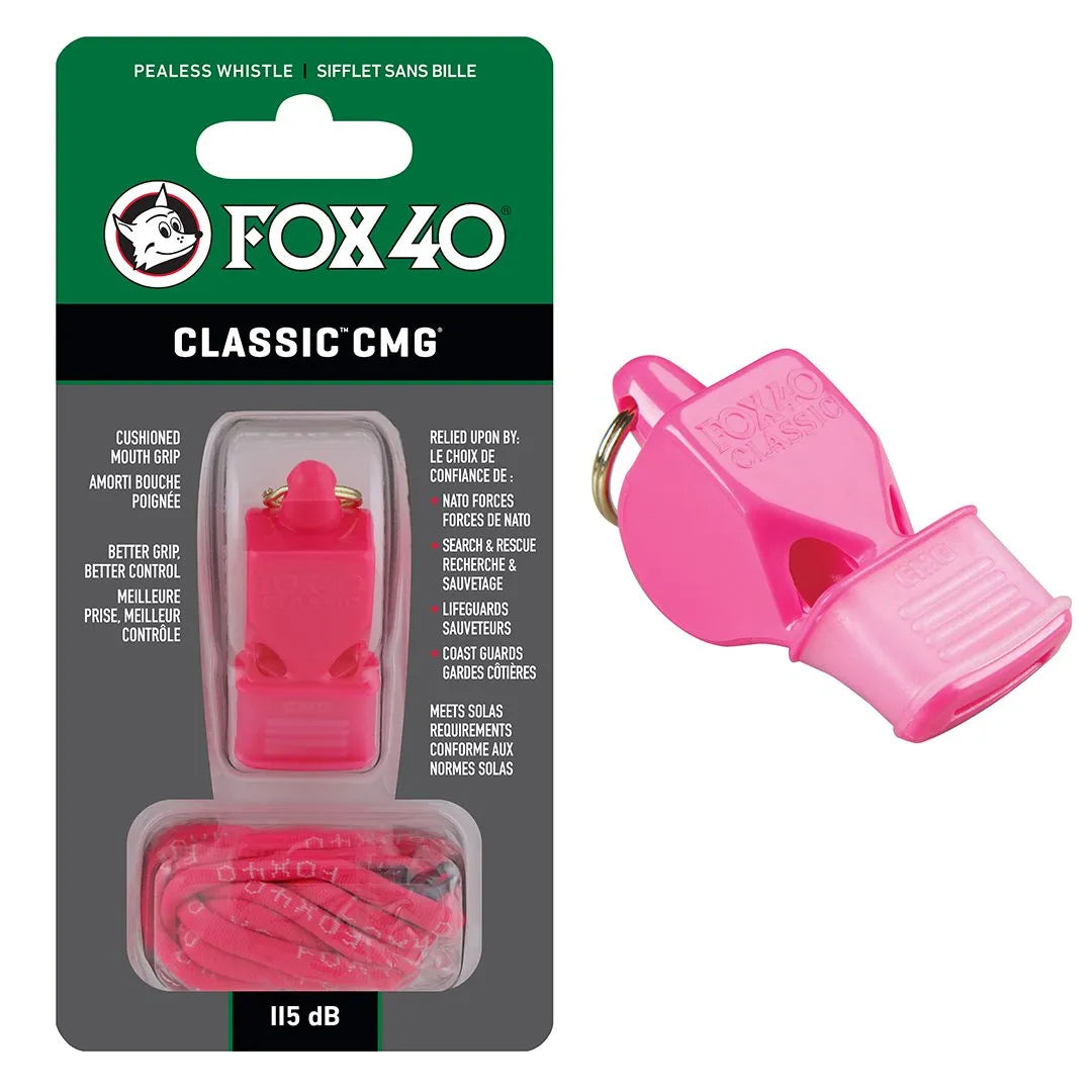 Fox 40 Classic CMG and Neck LanYard Whistle | Standard | Pink