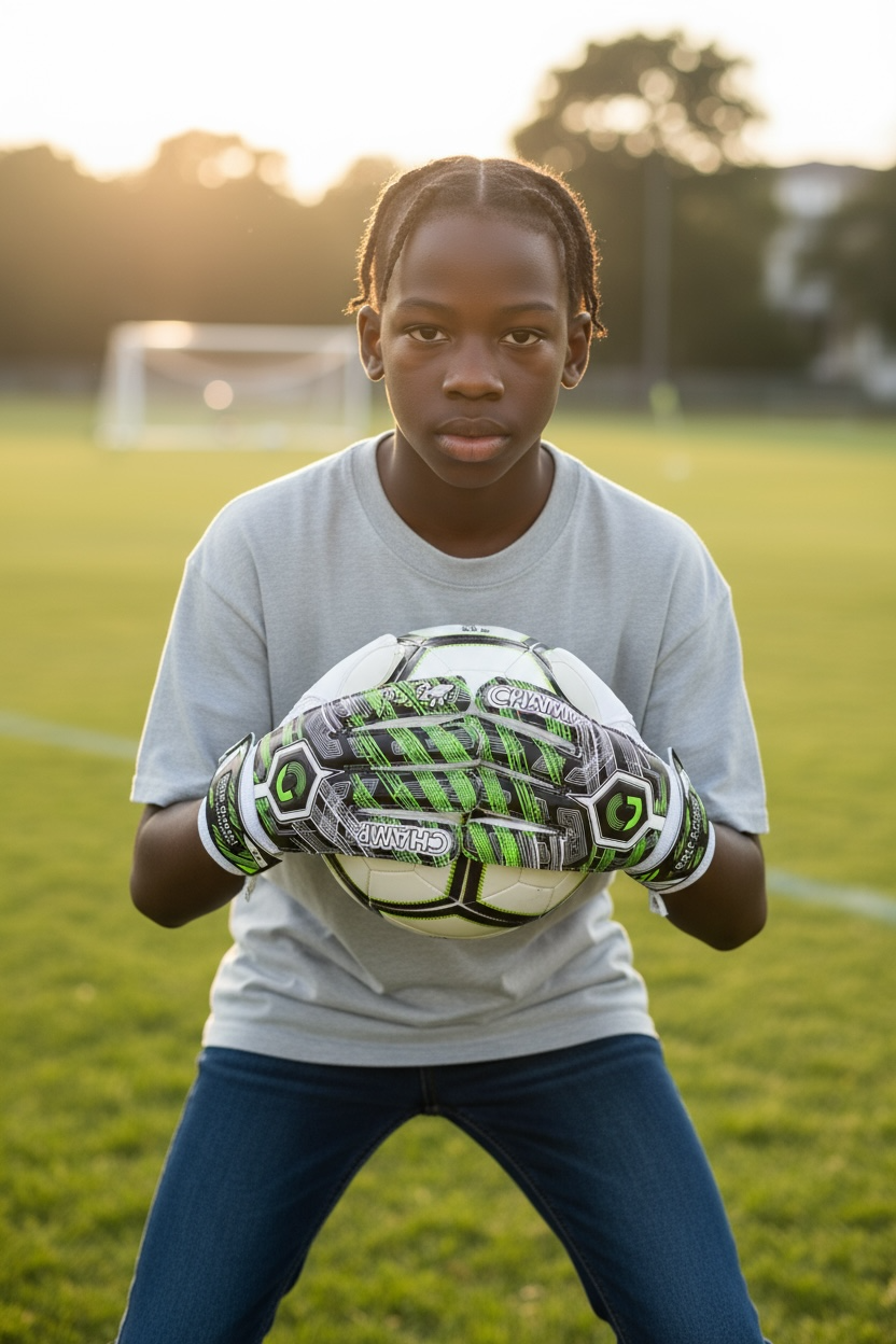 GRIP SPORT Soccer Goal Keeper Gloves - Pro Champ         Black/Green