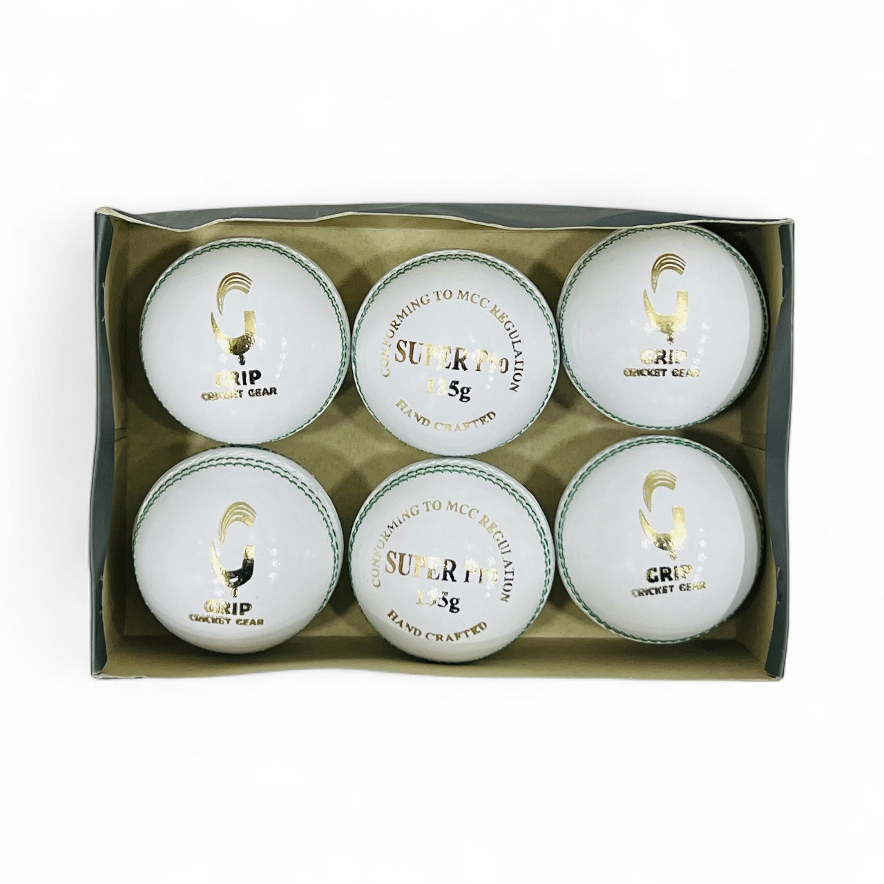 GRIP Cricket Balls 135g 2PC (6 pcs) White