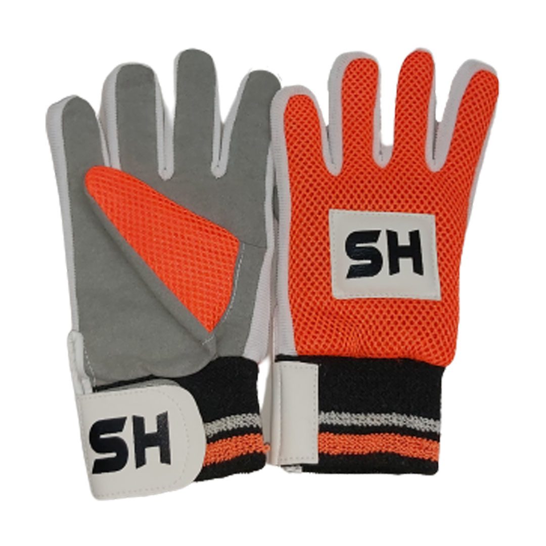 HS Indoor Batting Gloves | Art Leather | Grey/Orange