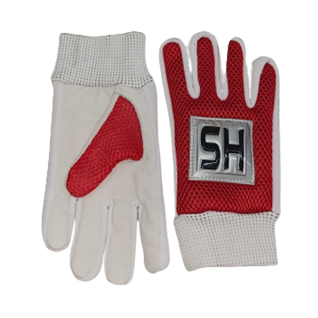 HS Indoor Batting Gloves | Leather | White / Red