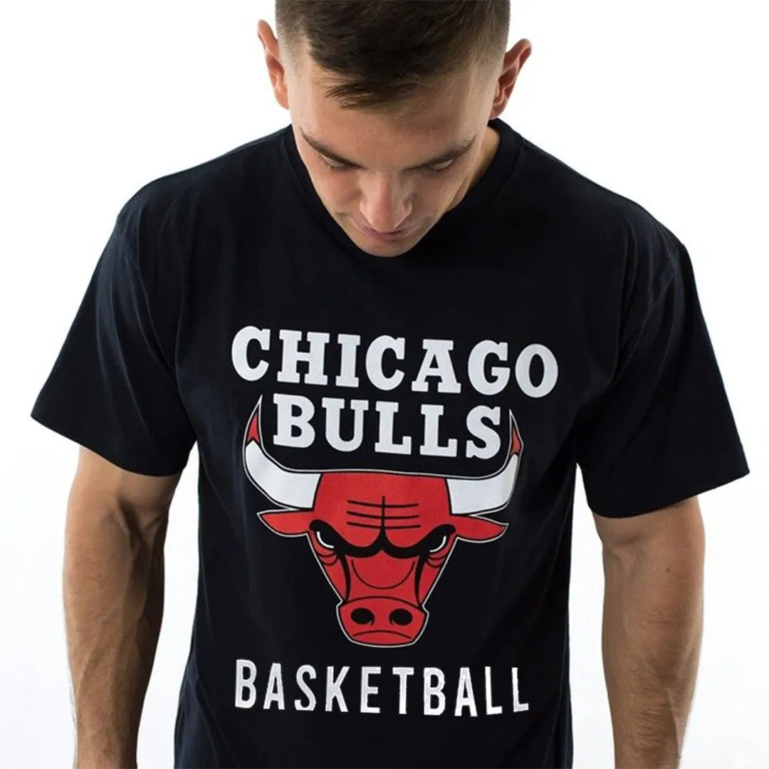 NBA Chicaco Bulls – Straight HEM Printed T-Shirt | Black