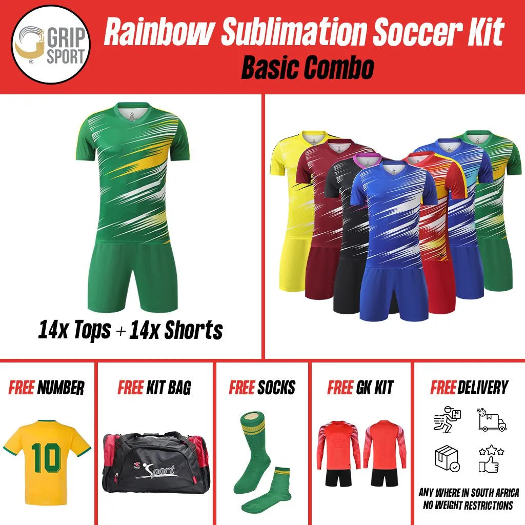 Grip Rainbow Sublimation | Soccer Kit | Red/Yellow | Senior
