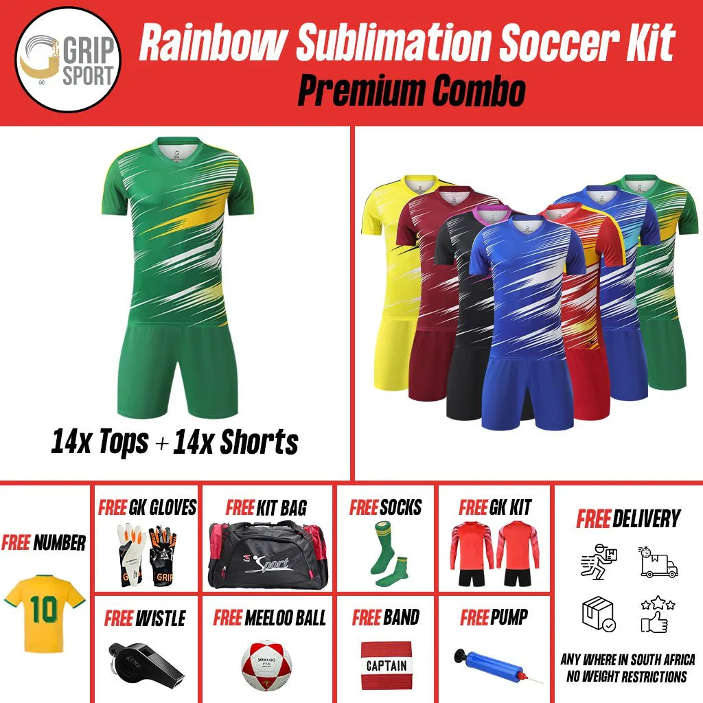 Grip Rainbow Sublimation | Soccer Kit | Red/Yellow | Senior
