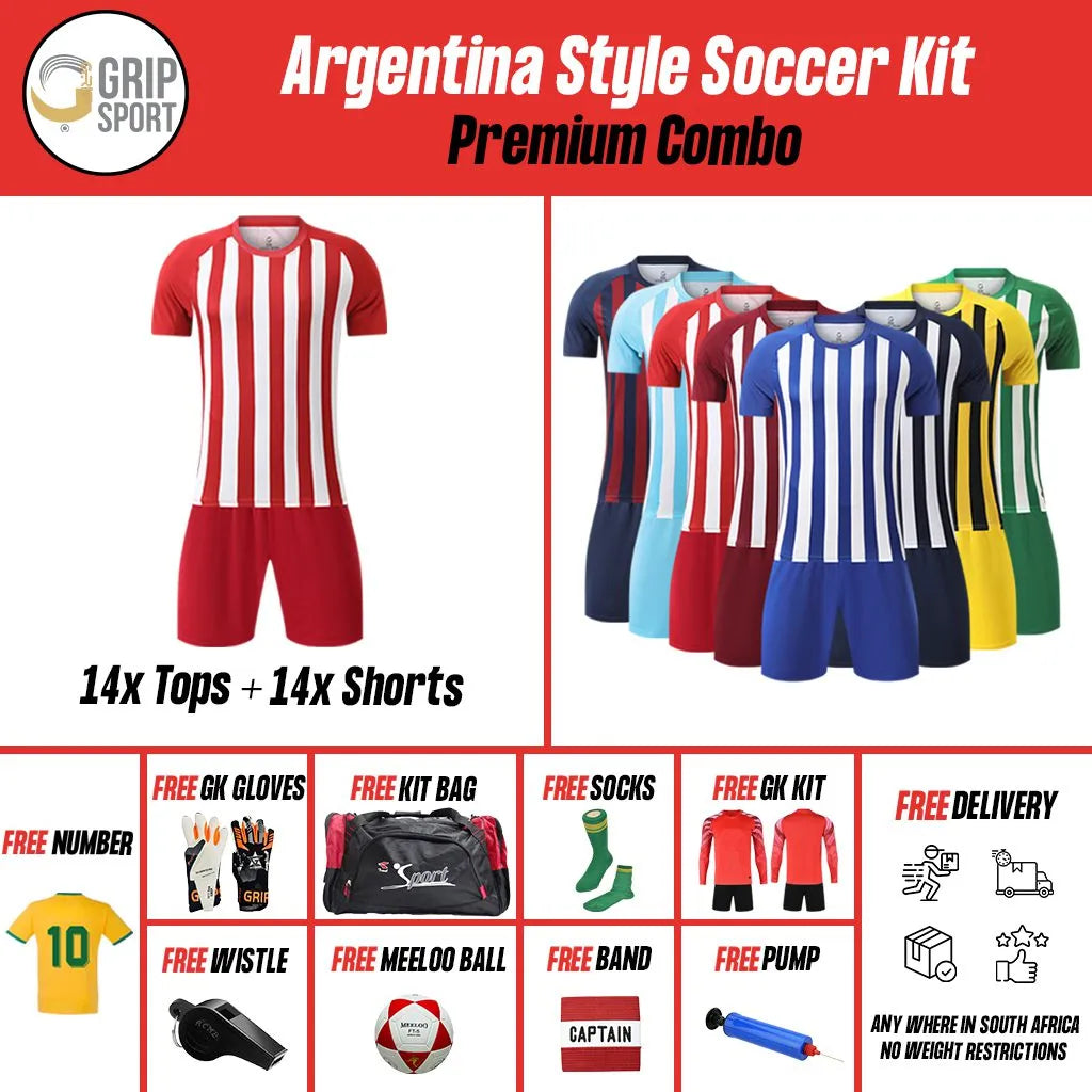 Grip Argentina Style | Soccer Kit | Royal/Red | Senior