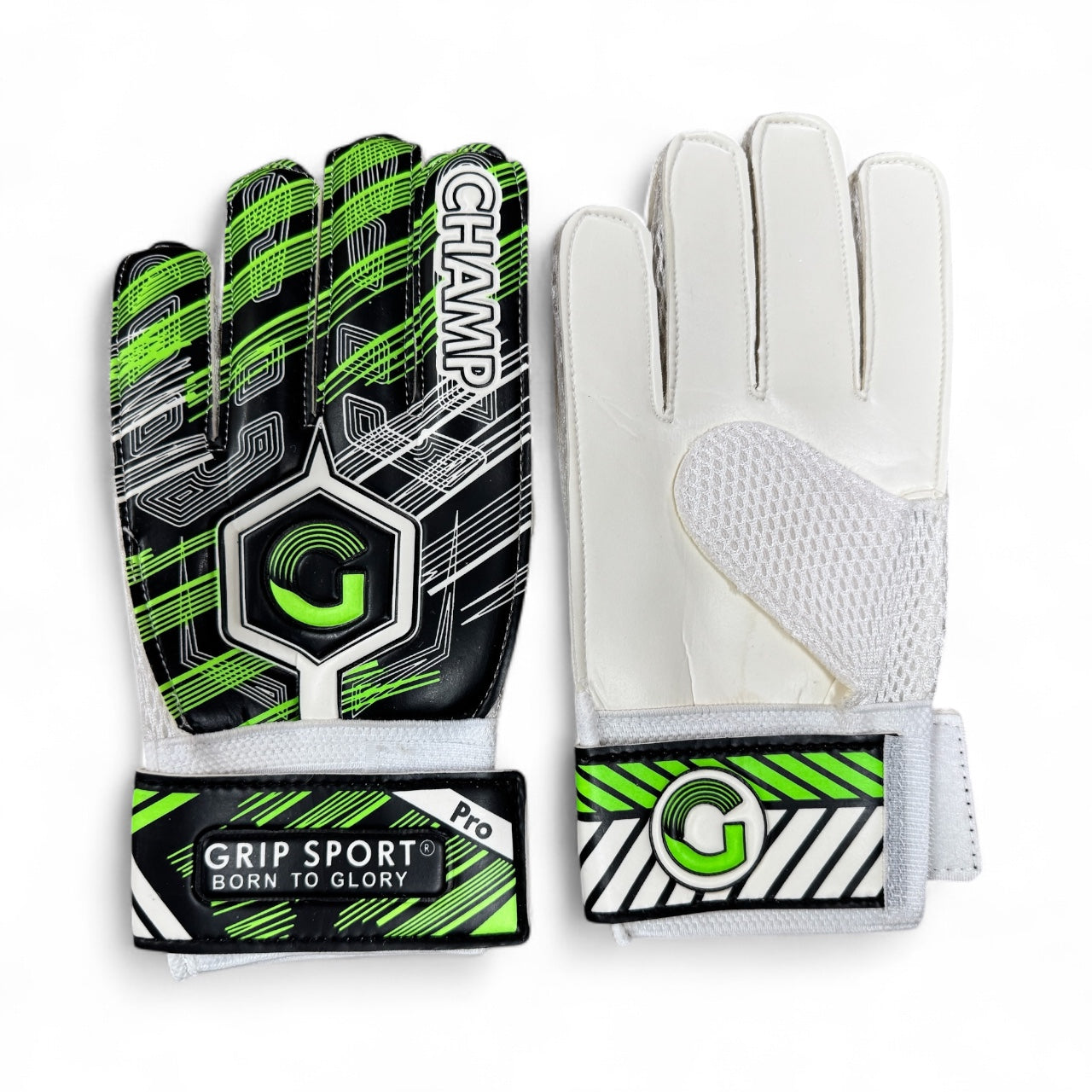 GRIP SPORT Soccer Goal Keeper Gloves - Pro Champ         Black/Green