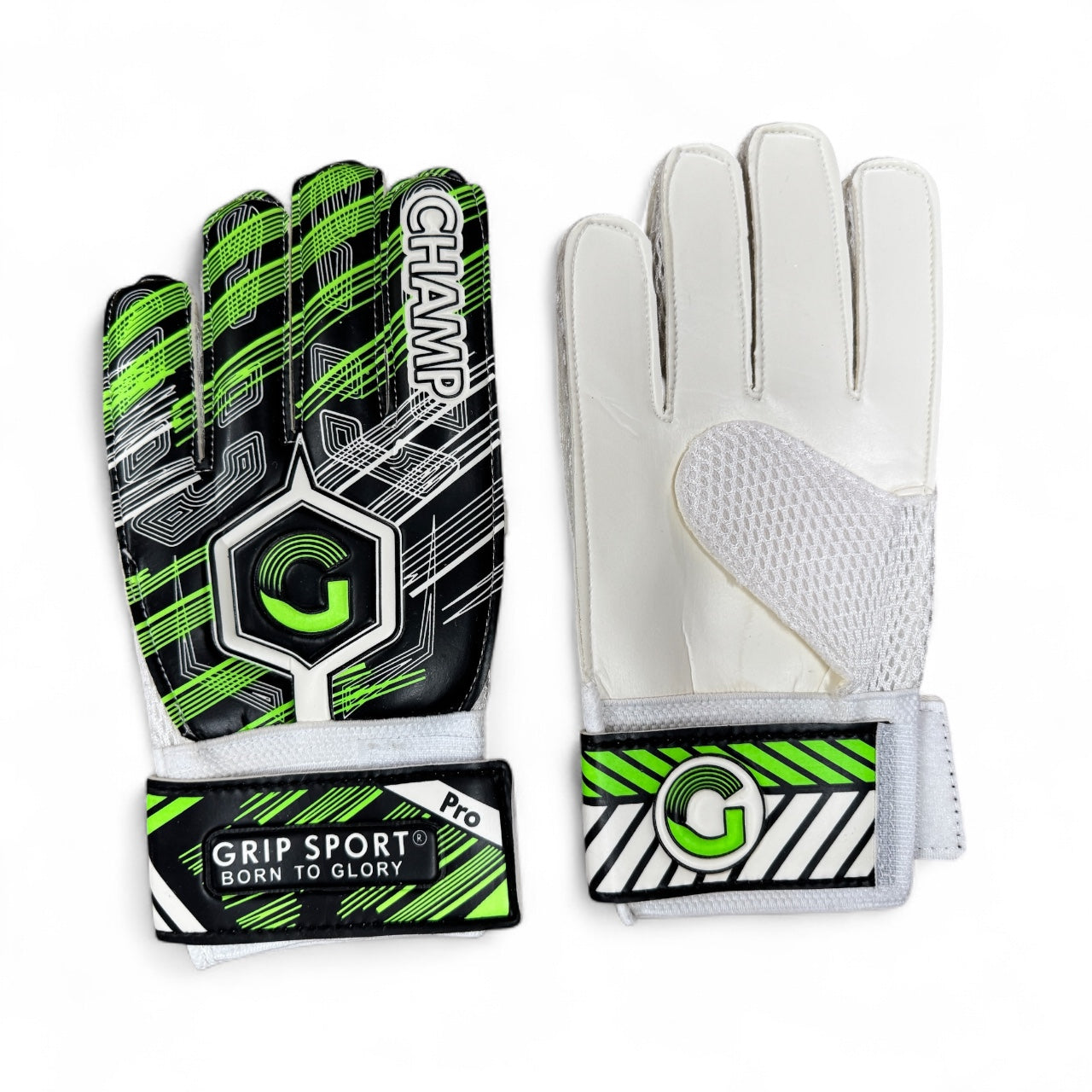 GRIP SPORT Soccer Goal Keeper Gloves - Pro Champ         Black/Green