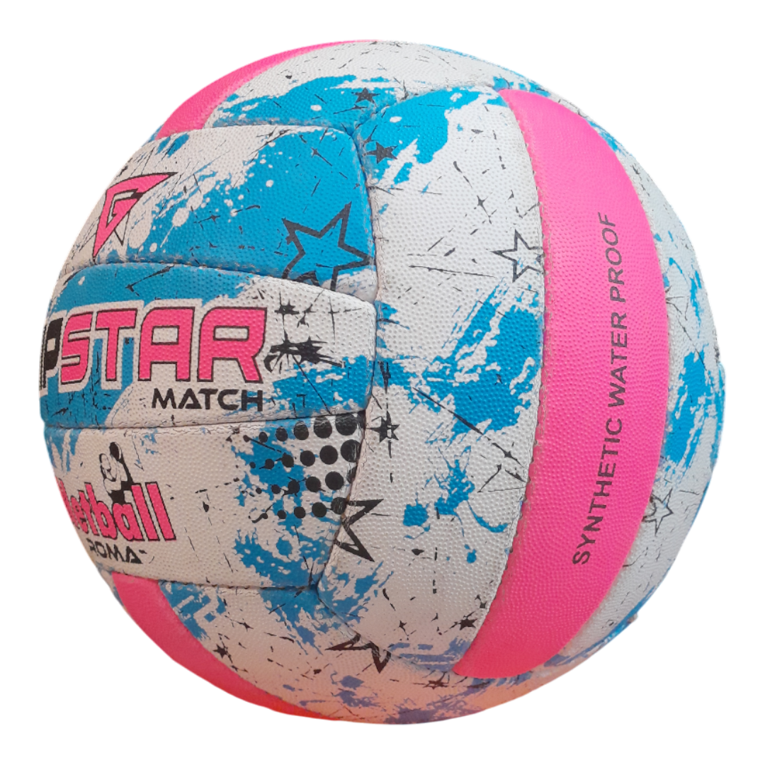 Grip Star Netball Match Hand Stitched Ball | Roma | Blue