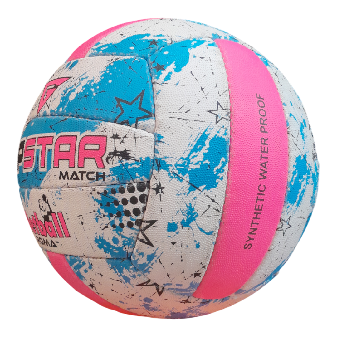 Grip Star Netball Match Hand Stitched Ball | Roma | Blue