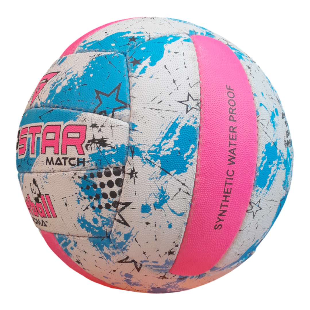Grip Star Netball Match Hand Stitched Ball | Roma | Blue