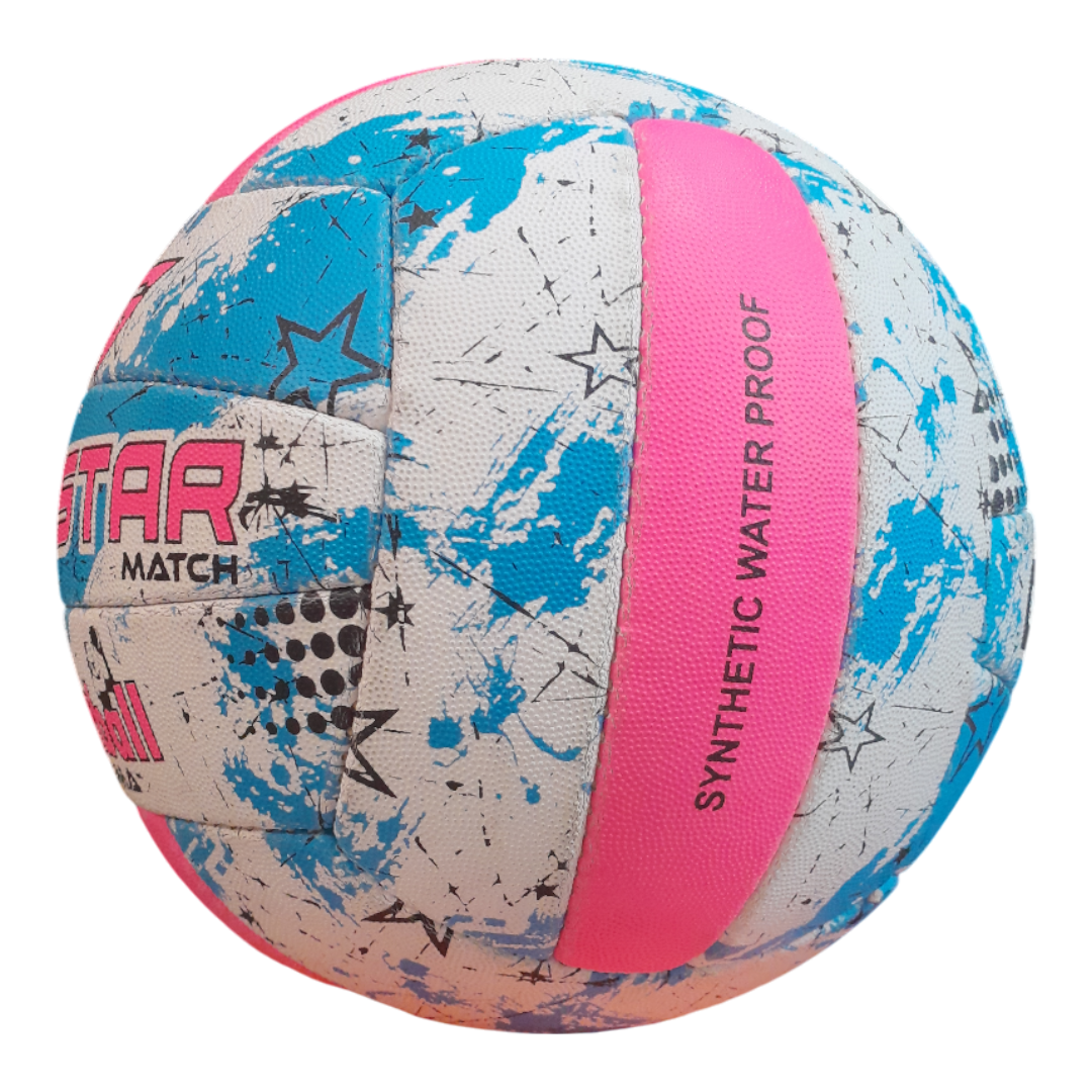 Grip Star Netball Match Hand Stitched Ball | Roma | Blue