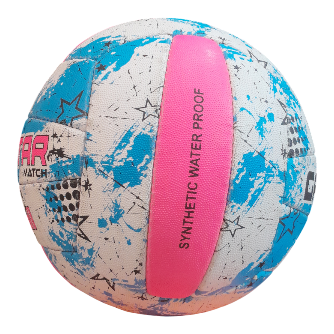 Grip Star Netball Match Hand Stitched Ball | Roma | Blue
