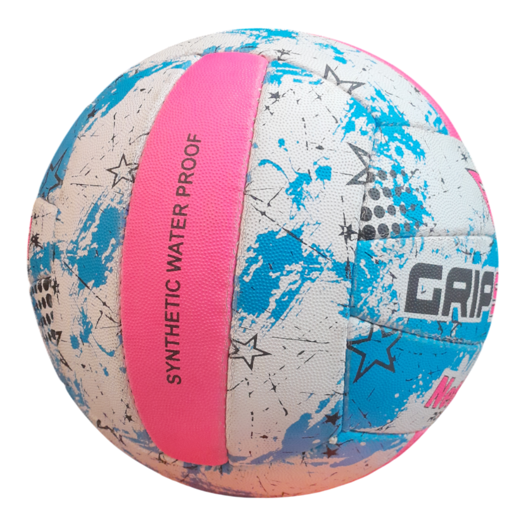 Grip Star Netball Match Hand Stitched Ball | Roma | Blue