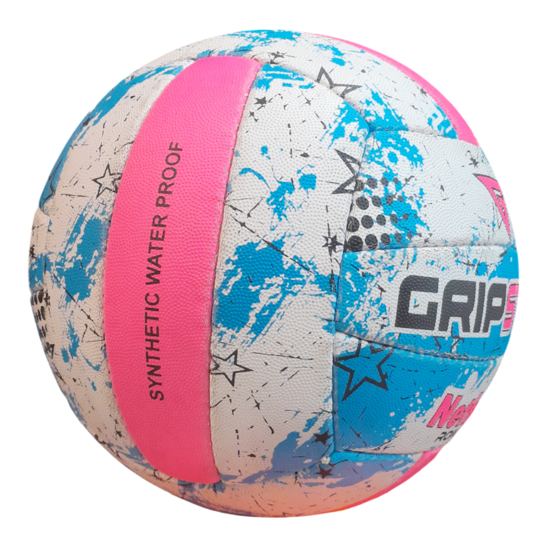 Grip Star Netball Match Hand Stitched Ball | Roma | Blue
