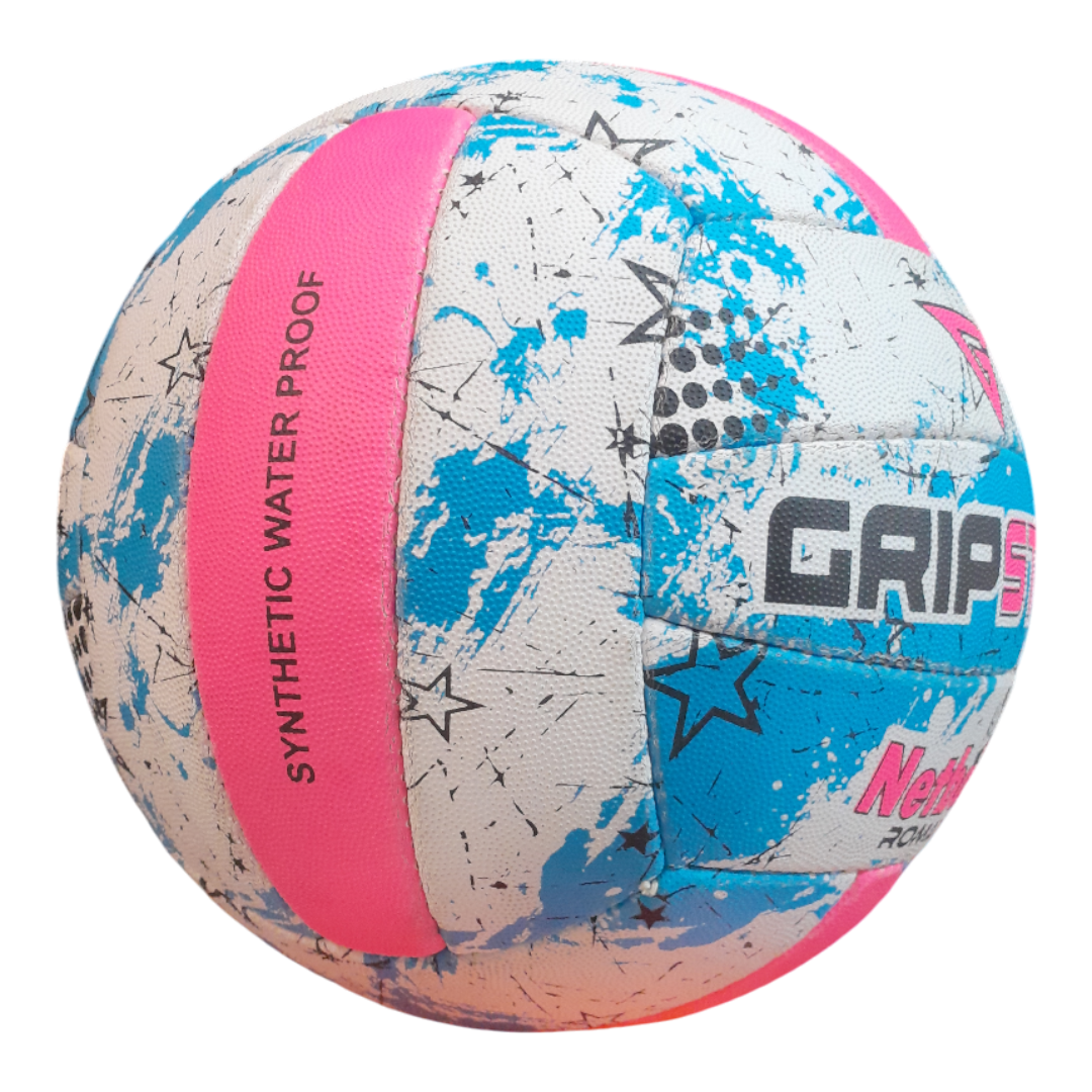 Grip Star Netball Match Hand Stitched Ball | Roma | Blue