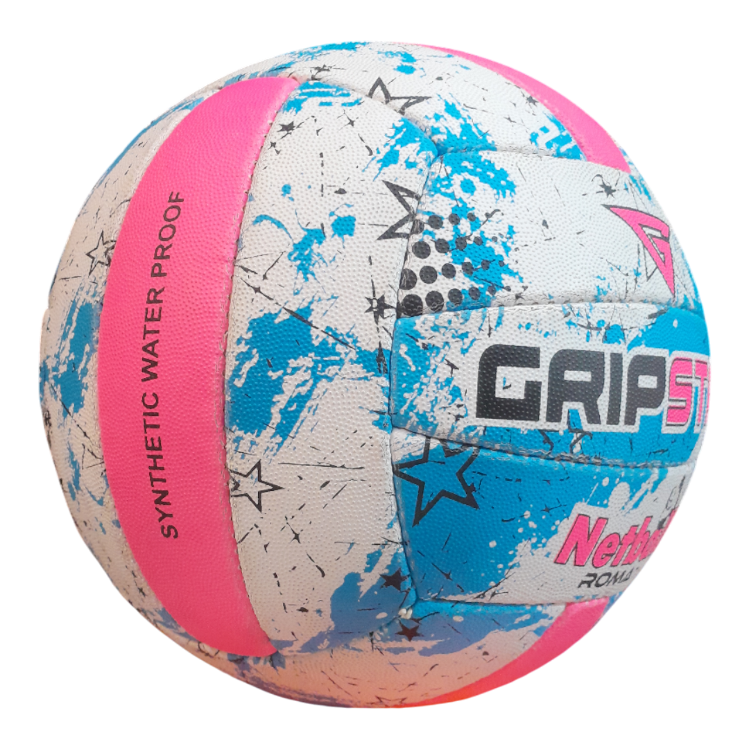 Grip Star Netball Match Hand Stitched Ball | Roma | Blue