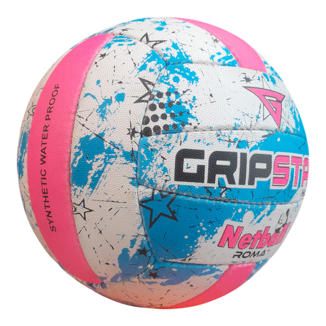Grip Star Netball Match Hand Stitched Ball | Roma | Blue