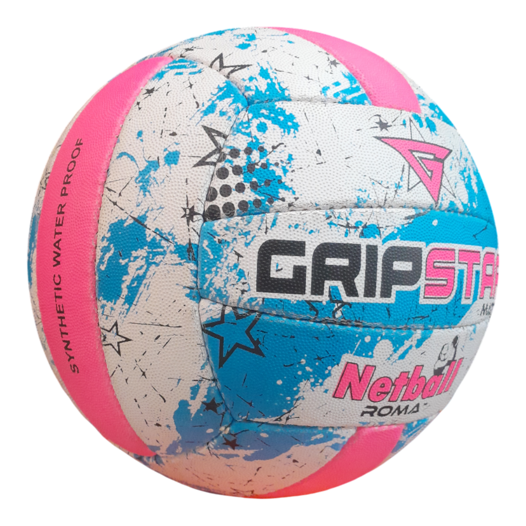 Grip Star Netball Match Hand Stitched Ball | Roma | Blue