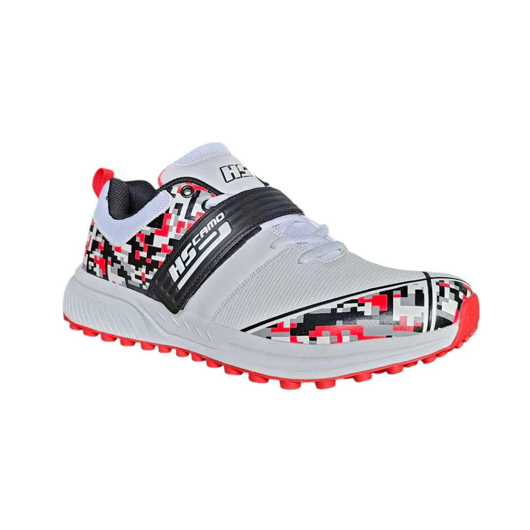 HS Cricket Shoes | Camo | Rubber Spike | Red