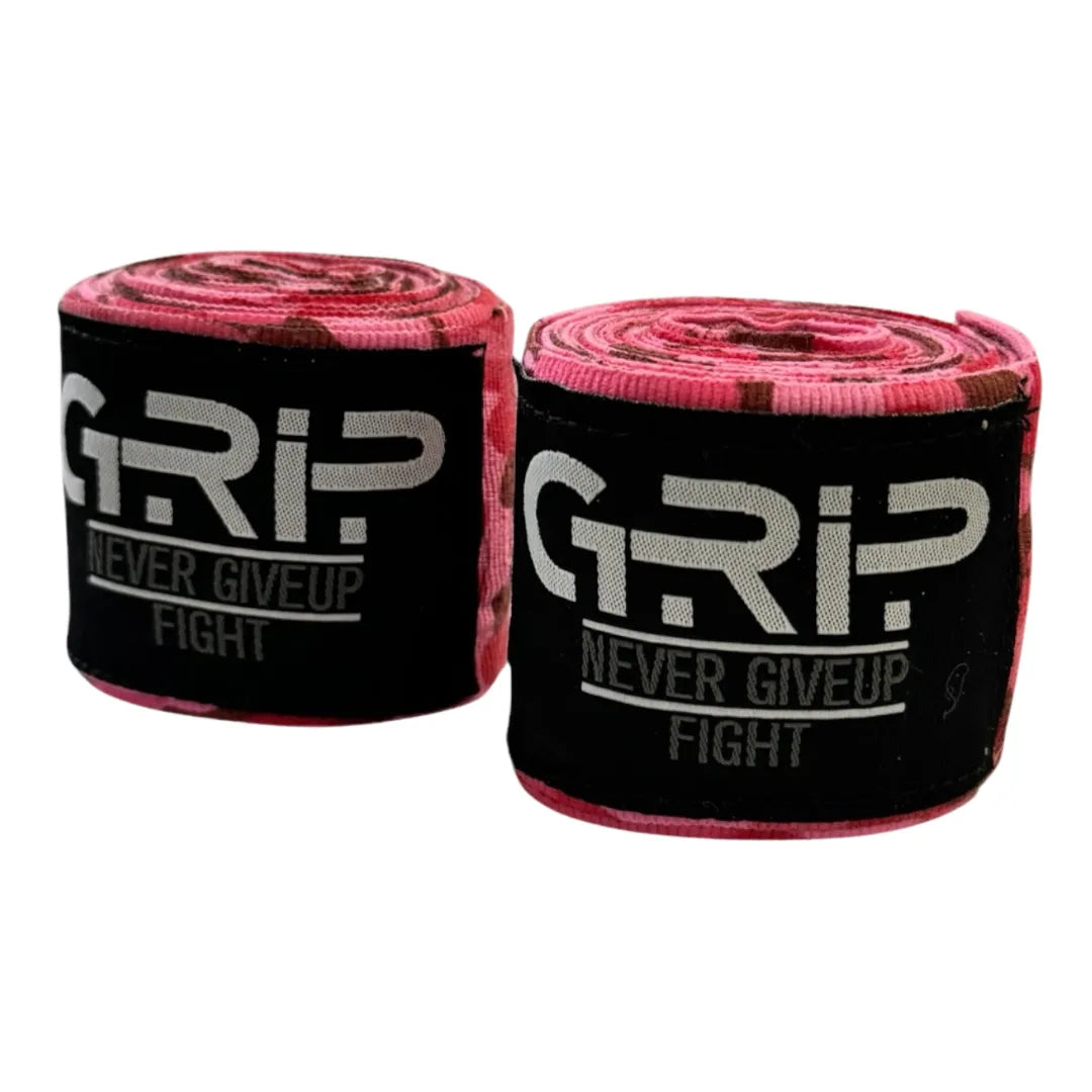 Grip FS Boxing Hand Wraps | High Quality | Camo Pink