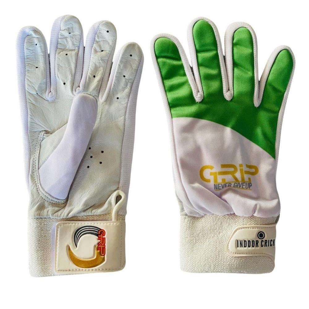 Grip Indoor Batting Gloves | Green / White