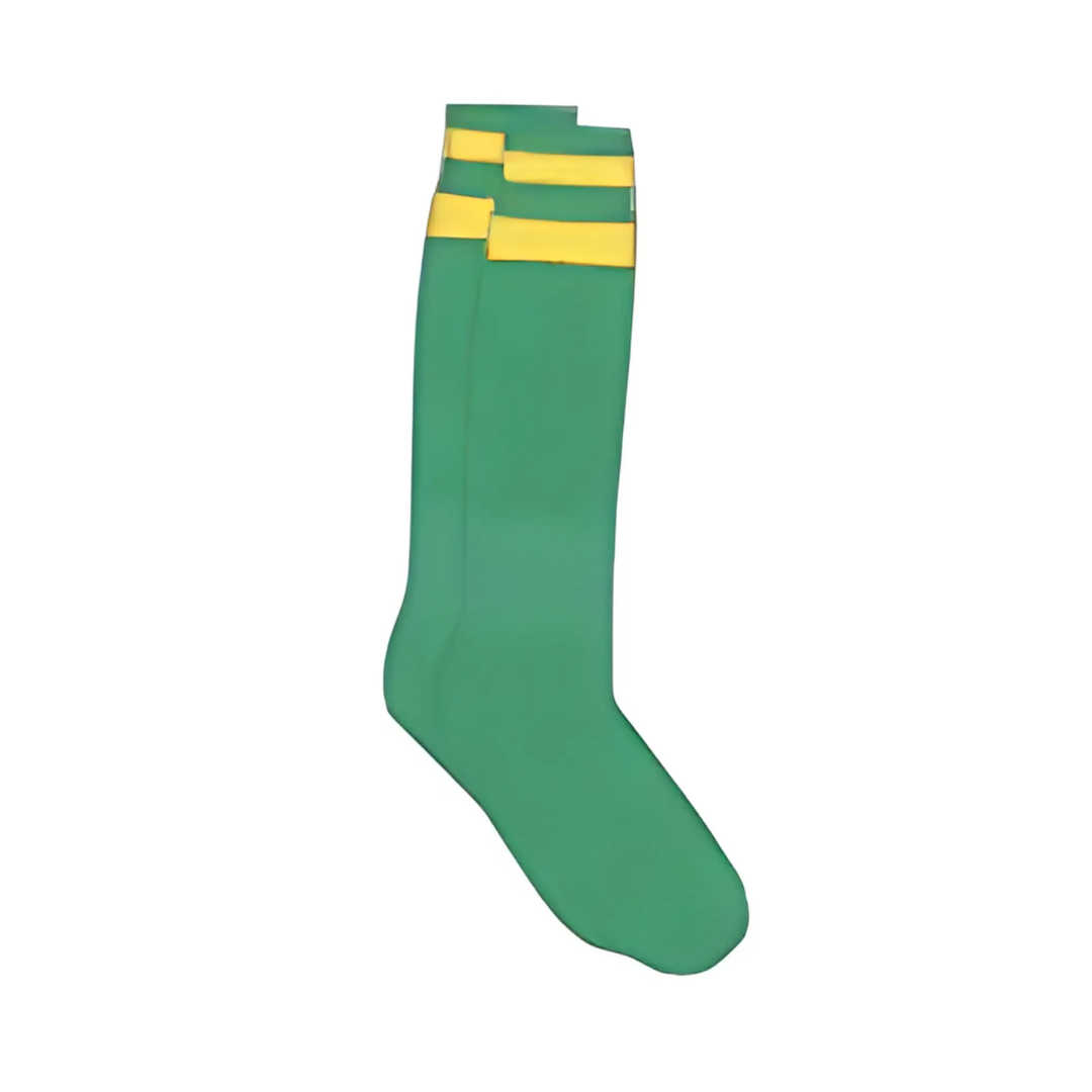 Grip Soccer Socks | High Quality | Each | Emerald with Gold Strips