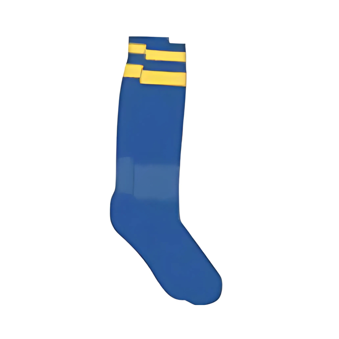 Grip Soccer Socks | High Quality | Each | Royal Blue with Gold Strips