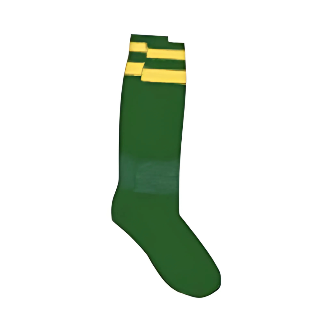 Grip Soccer Socks | High Quality | Each | Bottle Green with Gold Strips