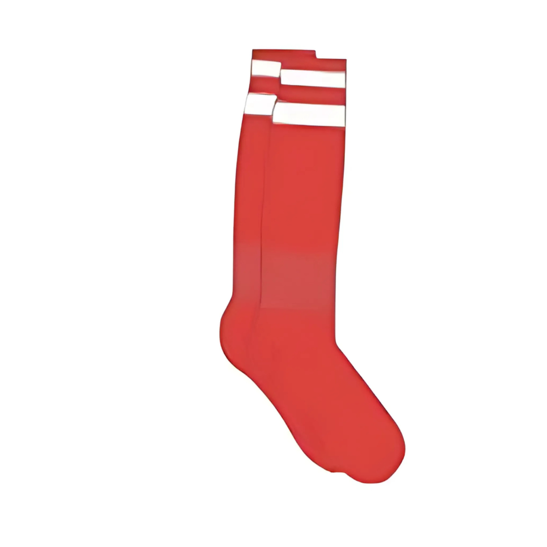Grip Soccer Socks | High Quality | Each | Red with White Strips